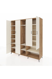 Kronos Dolap 15 Raflı 5 Kapaklı Tek Askılı 220x59x243 Çam-Aytaşı/Aytaşı