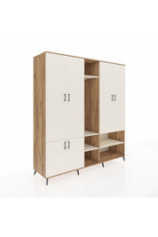 Kronos Dolap 15 Raflı 5 Kapaklı Tek Askılı 220x59x243 Çam-Aytaşı/Aytaşı