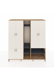 Kronos Dolap 15 Raflı 5 Kapaklı Tek Askılı 220x59x243 Çam-Aytaşı/Antrasit