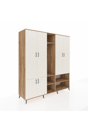 Kronos Dolap 15 Raflı 5 Kapaklı Tek Askılı 220x59x243 Çam-Aytaşı/Çam