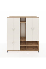 Kronos Dolap 15 Raflı 5 Kapaklı Tek Askılı 220x59x243 Çam-Aytaşı/Çam