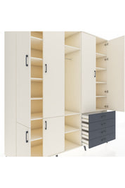 Kronos Dolap 14 Raflı 4 Çekmeceli Tek Askılı 220x59x243 - S784M022V05C
