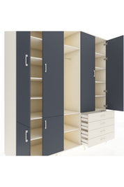 Kronos Dolap 14 Raflı 4 Çekmeceli Tek Askılı 220x59x243 - S784M022V07C