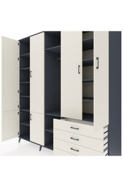 Kronos Dolap 14 Raflı 4 Çekmeceli Tek Askılı 220x59x243 - S784M022V13C