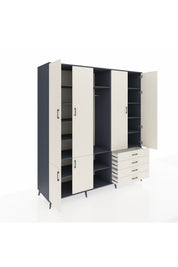 Kronos Dolap 14 Raflı 4 Çekmeceli Tek Askılı 220x59x243 - S784M022V13C