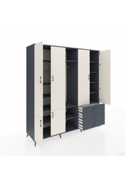 Kronos Dolap 14 Raflı 4 Çekmeceli Tek Askılı 220x59x243 - S784M022V14C