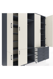 Kronos Dolap 14 Raflı 4 Çekmeceli Tek Askılı 220x59x243 - S784M022V14C