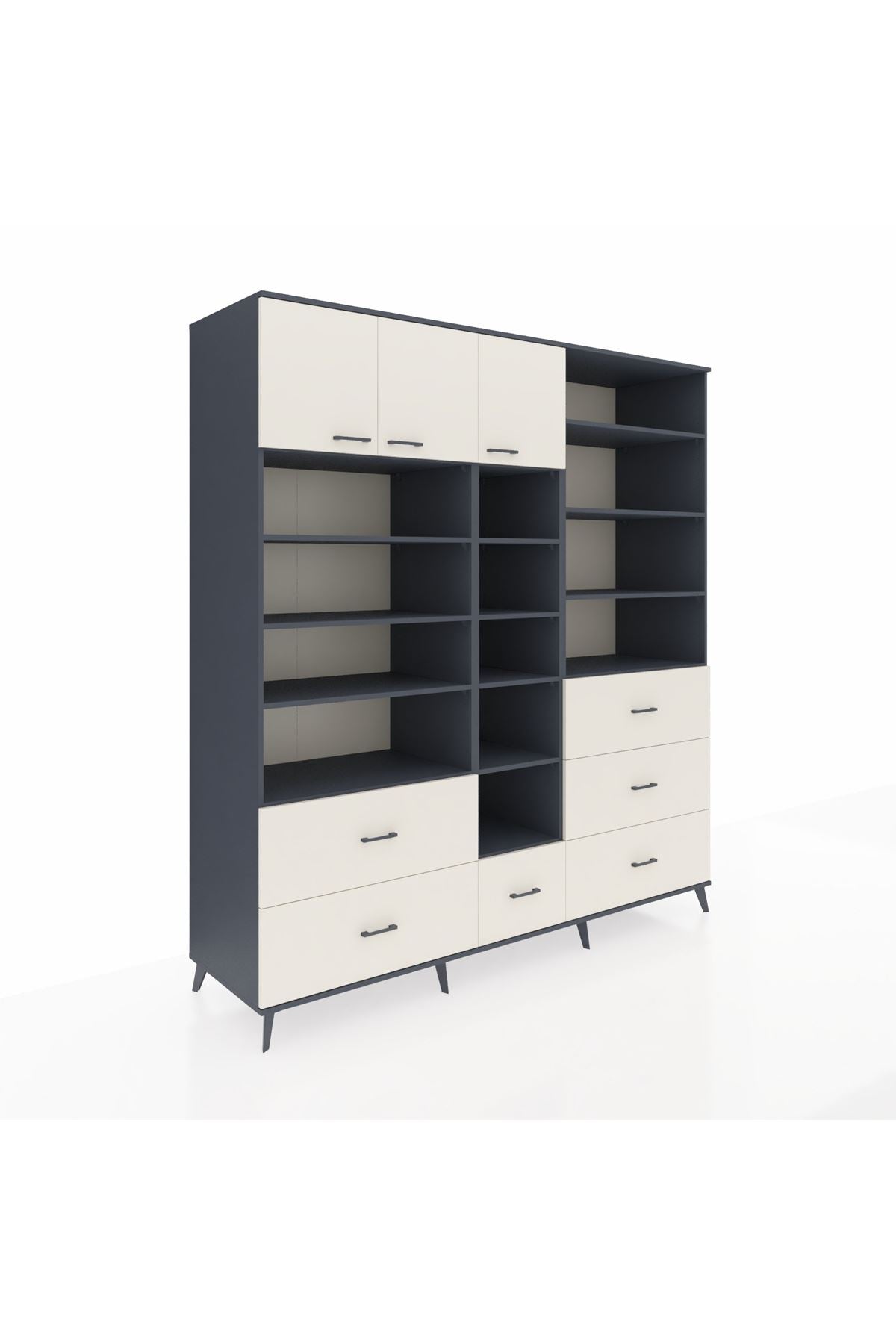 Kronos Dolap 17 Raflı 6 Çekmeceli 3 Kapaklı 220x59x243 - S784M023V13C