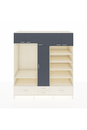 Kronos Dolap 18 Raflı 4 Çekmeceli Tek Askılı 220x59x243 Aytaşı-Antrasit/Aytaşı