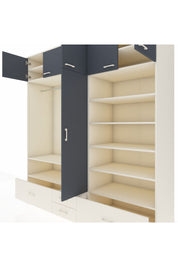 Kronos Dolap 18 Raflı 4 Çekmeceli Tek Askılı 220x59x243 Aytaşı-Antrasit/Aytaşı