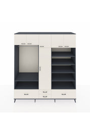 Kronos Dolap 18 Raflı 4 Çekmeceli Tek Askılı 220x59x243 - S784M024V13C