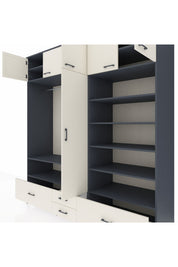 Kronos Dolap 18 Raflı 4 Çekmeceli Tek Askılı 220x59x243 - S784M024V13C