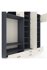 Kronos Dolap 18 Raflı 4 Çekmeceli Tek Askılı 220x59x243 - S784M024V13C