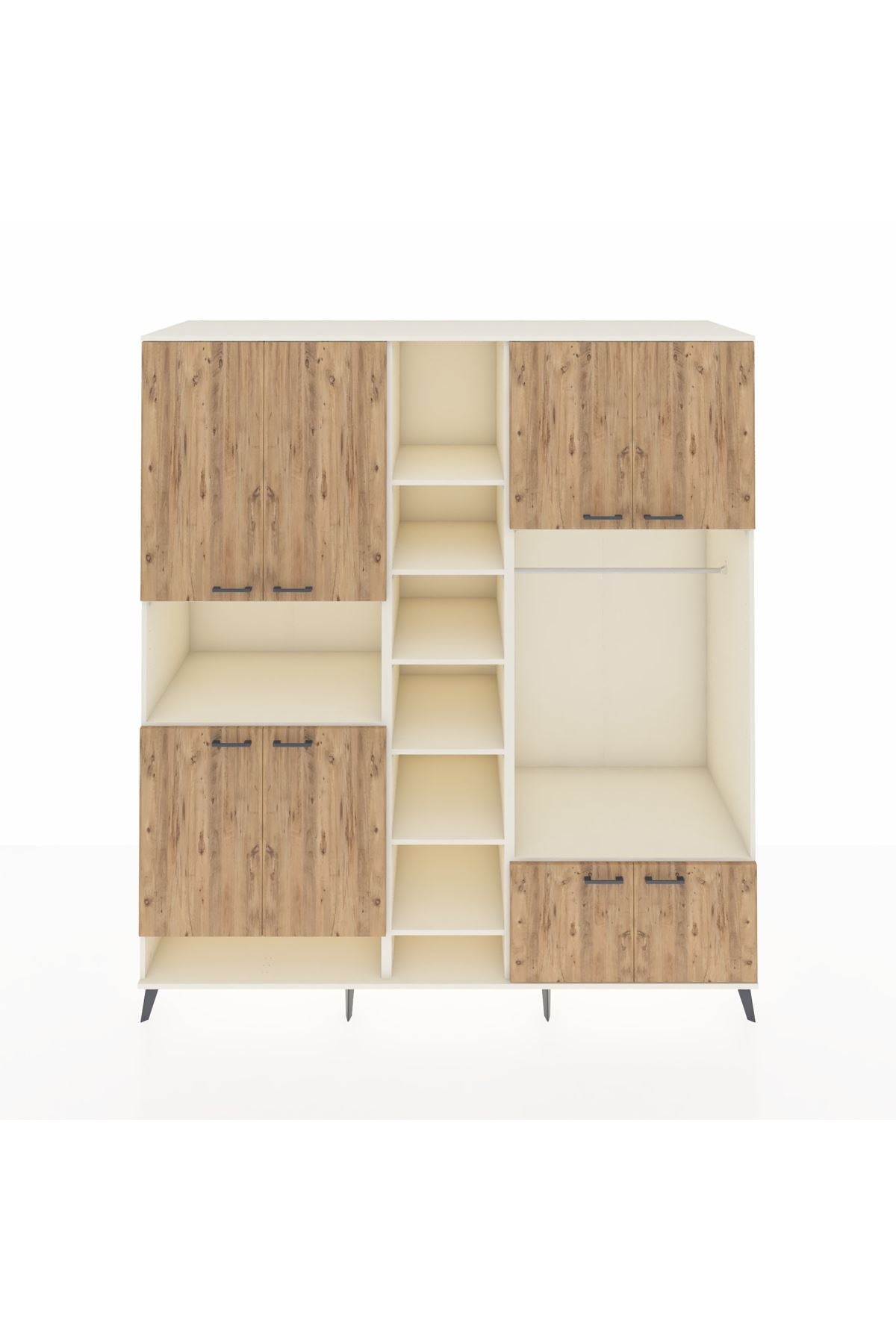 Kronos Dolap 18 Raflı 8 Kapaklı Tek Askılı 220x59x243 Aytaşı-Çam/Aytaşı