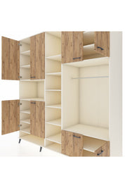 Kronos Dolap 18 Raflı 8 Kapaklı Tek Askılı 220x59x243 Aytaşı-Çam/Aytaşı