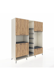 Kronos Dolap 18 Raflı 8 Kapaklı Tek Askılı 220x59x243 Aytaşı-Çam/Antrasit