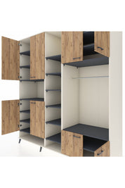 Kronos Dolap 18 Raflı 8 Kapaklı Tek Askılı 220x59x243 Aytaşı-Çam/Antrasit