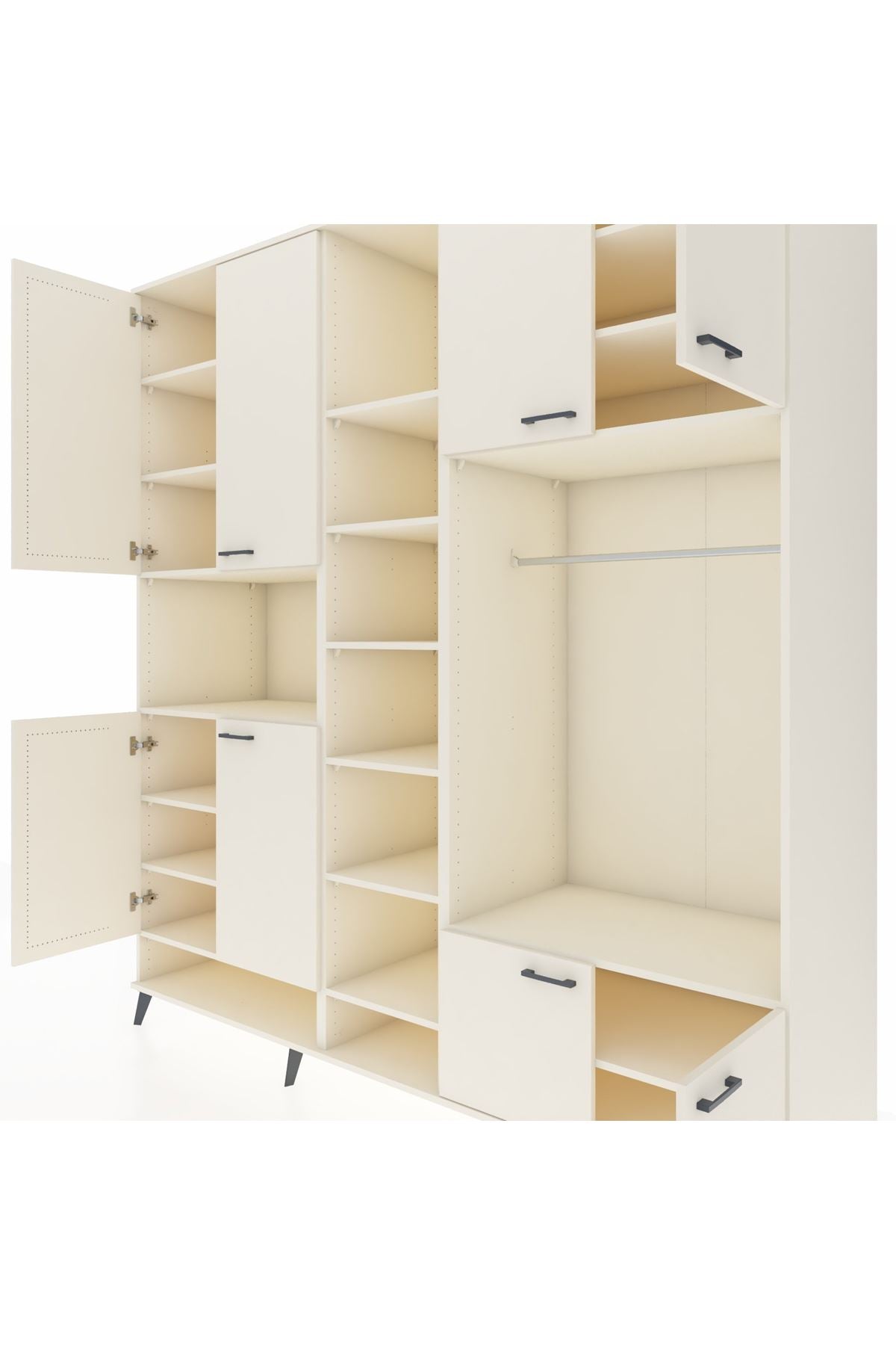 Kronos Dolap 18 Raflı 8 Kapaklı Tek Askılı 220x59x243 Aytaşı-Aytaşı/Aytaşı