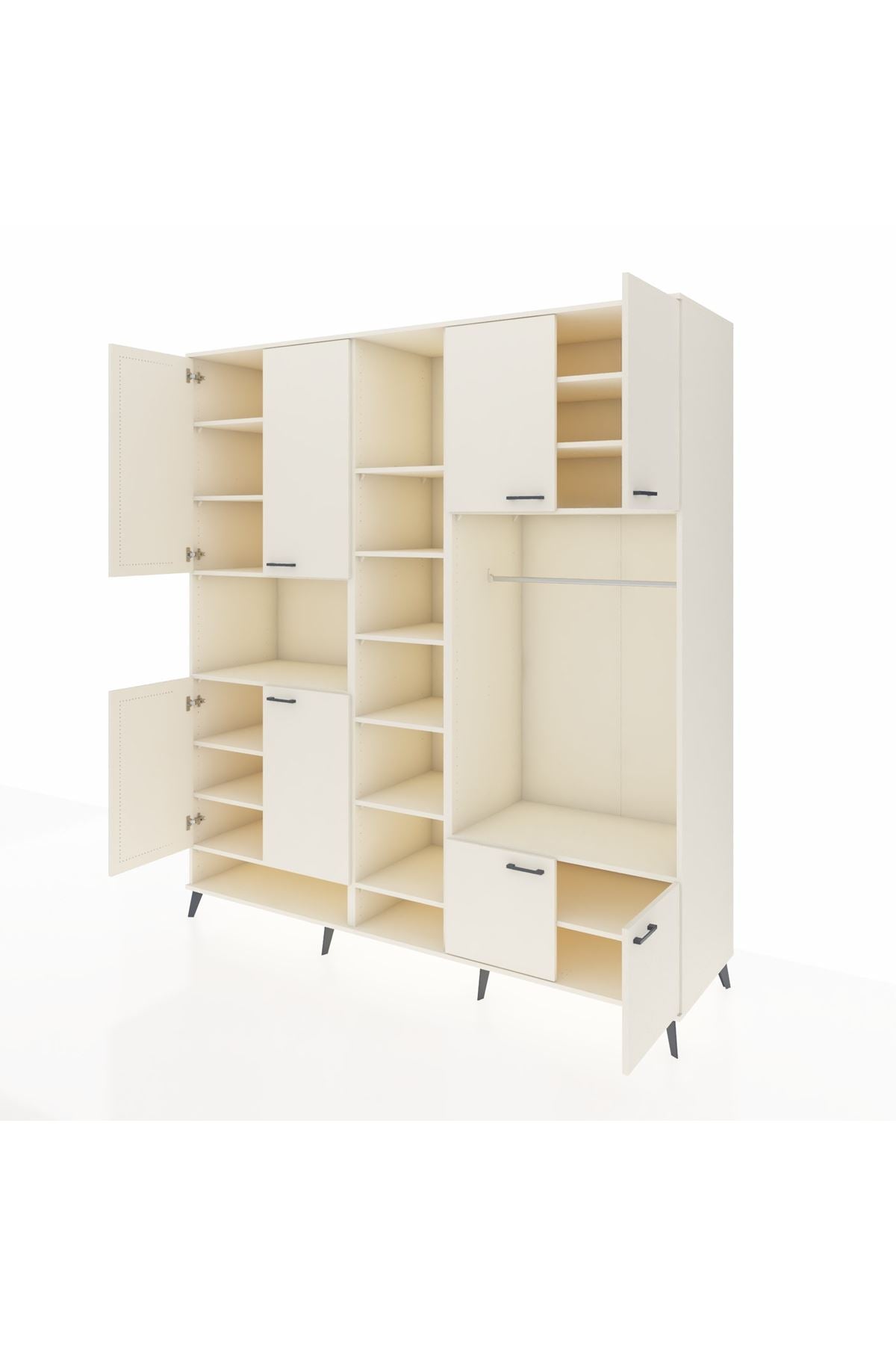 Kronos Dolap 18 Raflı 8 Kapaklı Tek Askılı 220x59x243 Aytaşı-Aytaşı/Aytaşı