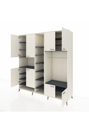 Kronos Dolap 18 Raflı 8 Kapaklı Tek Askılı 220x59x243 Aytaşı-Aytaşı/Antrasit