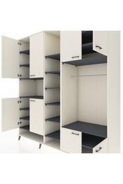 Kronos Dolap 18 Raflı 8 Kapaklı Tek Askılı 220x59x243 Aytaşı-Aytaşı/Antrasit