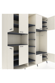 Kronos Dolap 18 Raflı 8 Kapaklı Tek Askılı 220x59x243 Aytaşı-Aytaşı/Antrasit