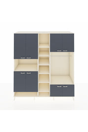 Kronos Dolap 18 Raflı 8 Kapaklı Tek Askılı 220x59x243 Aytaşı-Antrasit/Aytaşı