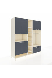 Kronos Dolap 18 Raflı 8 Kapaklı Tek Askılı 220x59x243 Aytaşı-Antrasit/Aytaşı