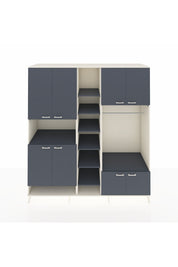 Kronos Dolap 18 Raflı 8 Kapaklı Tek Askılı 220x59x243 Aytaşı-Antrasit/Antrasit