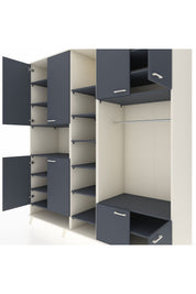 Kronos Dolap 18 Raflı 8 Kapaklı Tek Askılı 220x59x243 Aytaşı-Antrasit/Antrasit