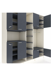 Kronos Dolap 18 Raflı 8 Kapaklı Tek Askılı 220x59x243 Aytaşı-Antrasit/Antrasit