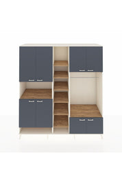 Kronos Dolap 18 Raflı 8 Kapaklı Tek Askılı 220x59x243 Aytaşı-Antrasit/Çam