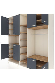 Kronos Dolap 18 Raflı 8 Kapaklı Tek Askılı 220x59x243 Aytaşı-Antrasit/Çam