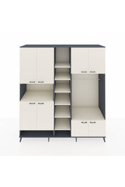 Kronos Dolap 18 Raflı 8 Kapaklı Tek Askılı 220x59x243 Antrasit-Aytaşı/Aytaşı