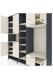 Kronos Dolap 18 Raflı 8 Kapaklı Tek Askılı 220x59x243 Antrasit-Aytaşı/Aytaşı