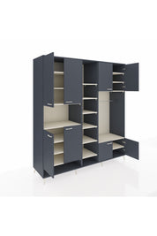 Kronos Dolap 18 Raflı 8 Kapaklı Tek Askılı 220x59x243 Antrasit-Antrasit/Aytaşı