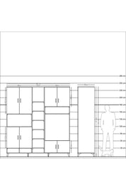 Kronos Dolap 18 Raflı 8 Kapaklı Tek Askılı 220x59x243 - S784M025V16C