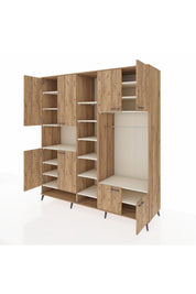 Kronos Dolap 18 Raflı 8 Kapaklı Tek Askılı 220x59x243 Çam-Çam/Aytaşı