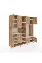 Kronos Dolap 18 Raflı 8 Kapaklı Tek Askılı 220x59x243 Çam-Çam/Aytaşı