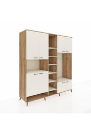 Kronos Dolap 18 Raflı 8 Kapaklı Tek Askılı 220x59x243 Çam-Aytaşı/Aytaşı