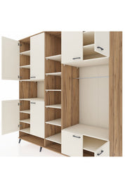 Kronos Dolap 18 Raflı 8 Kapaklı Tek Askılı 220x59x243 Çam-Aytaşı/Aytaşı