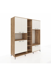 Kronos Dolap 18 Raflı 8 Kapaklı Tek Askılı 220x59x243 Çam-Aytaşı/Çam