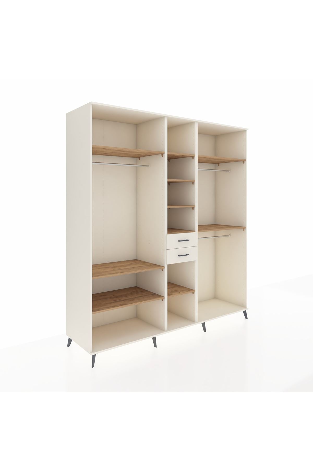 Kronos Dolap 10 Raflı 2 Çekmeceli 3 Askılı 220x59x243 Aytaşı-Çam/Aytaşı