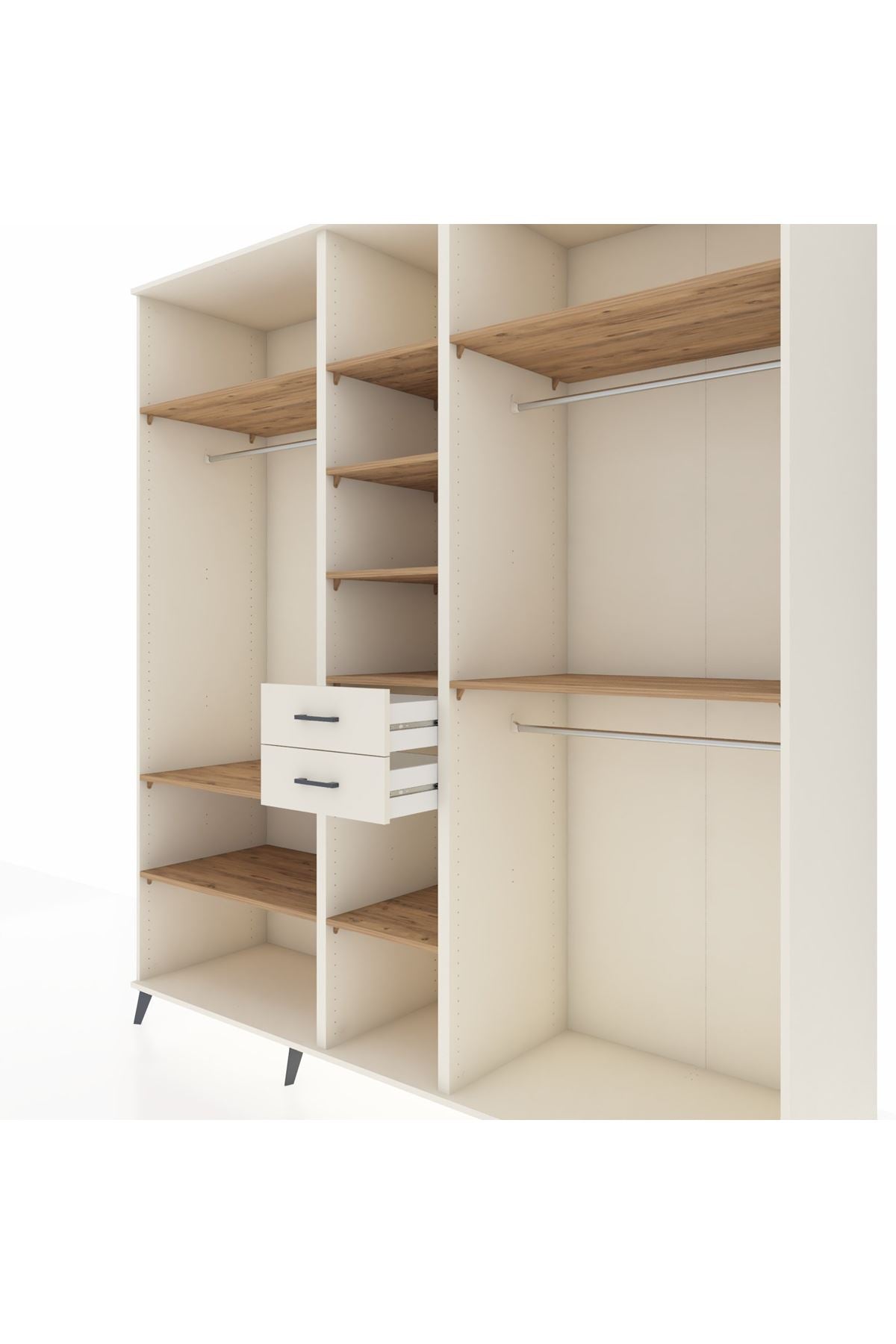 Kronos Dolap 10 Raflı 2 Çekmeceli 3 Askılı 220x59x243 Aytaşı-Çam/Aytaşı