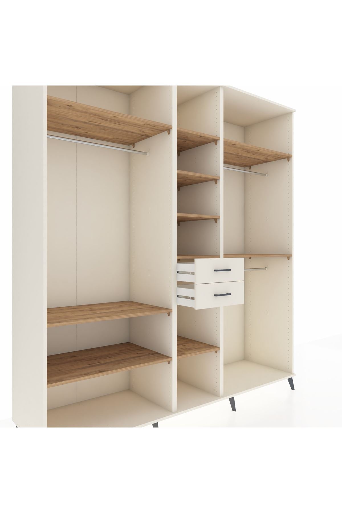 Kronos Dolap 10 Raflı 2 Çekmeceli 3 Askılı 220x59x243 Aytaşı-Çam/Aytaşı