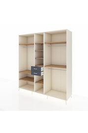 Kronos Dolap 10 Raflı 2 Çekmeceli 3 Askılı 220x59x243 Aytaşı-Çam/Antrasit