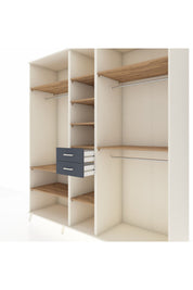 Kronos Dolap 10 Raflı 2 Çekmeceli 3 Askılı 220x59x243 Aytaşı-Çam/Antrasit