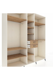 Kronos Dolap 10 Raflı 2 Çekmeceli 3 Askılı 220x59x243 Aytaşı-Çam/Çam