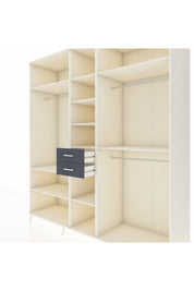 Kronos Dolap 10 Raflı 2 Çekmeceli 3 Askılı 220x59x243 Aytaşı-Aytaşı/Antrasit