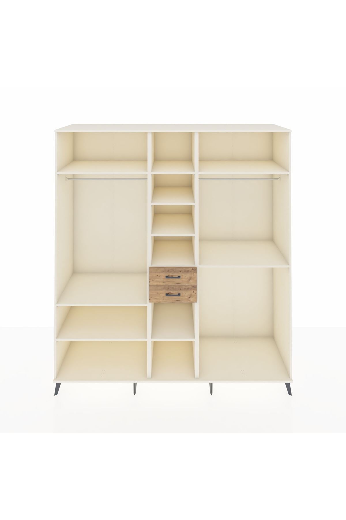 Kronos Dolap 10 Raflı 2 Çekmeceli 3 Askılı 220x59x243 Aytaşı-Aytaşı/Çam